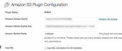 Wordpress Amazon S3 Plugin screenshot 1