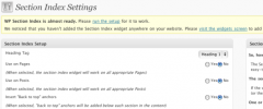 WP Section Index screenshot 2