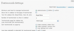 WP-Testimonials screenshot 1