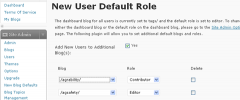 WPMU Default User Role screenshot 1