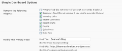 WPMU Simple Dashboard screenshot 1
