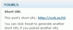 YOURLS: WordPress to Twitter screenshot 2